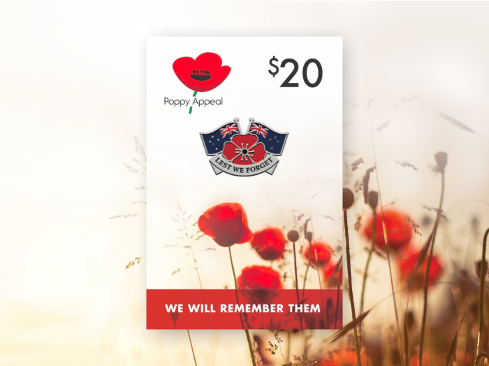 $20 Australia & NZ Flags with Poppy