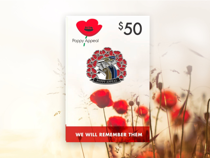 $50 Poppy Tri-Service
